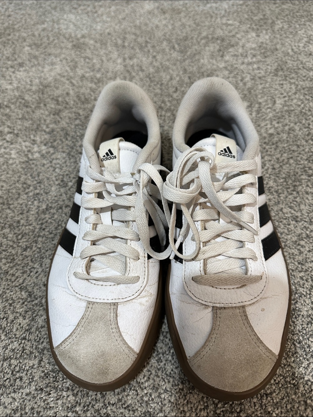 adidas White Black Classic Low-Profile Sneakers